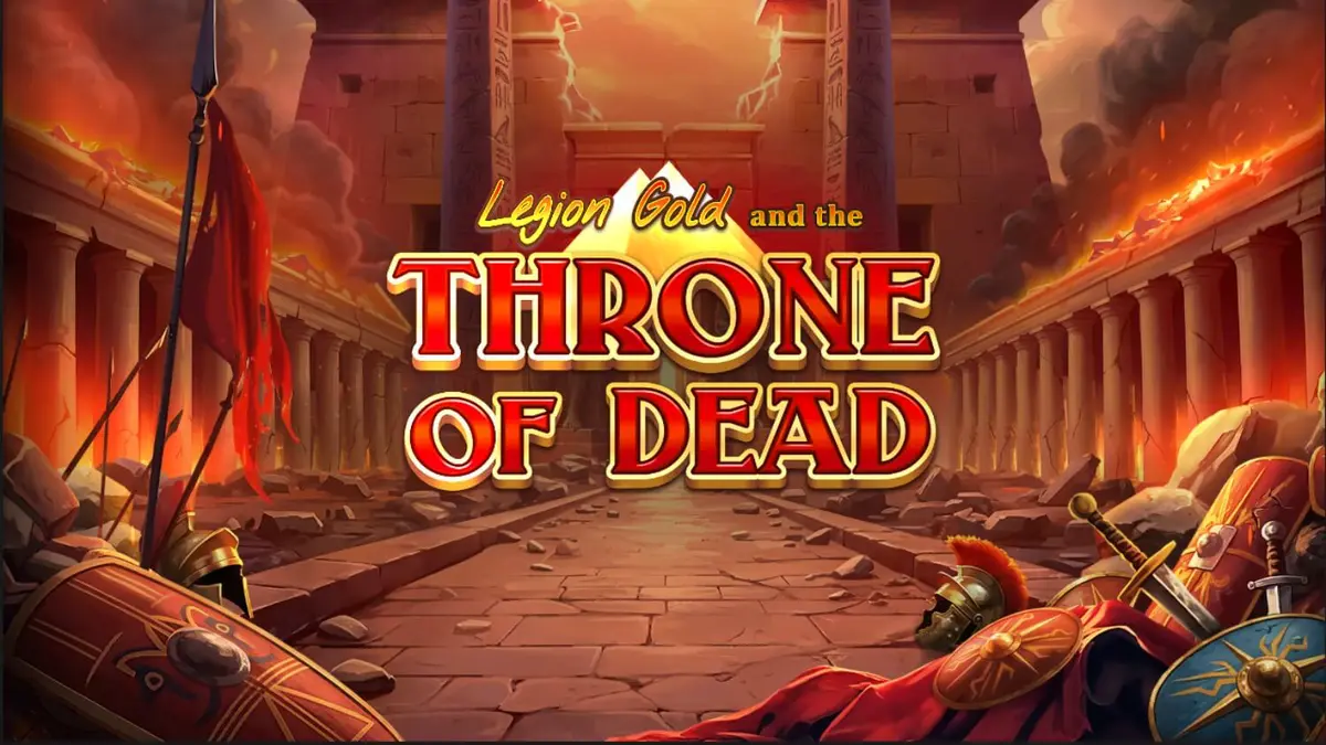 Tampilan visual slot Legion Gold and the Throne of Dead dengan simbol hewan buas dan latar belakang piramida kuno.
